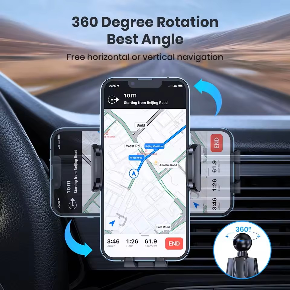 D36-S Car Phone Holder – Metal Hook Vent Mount